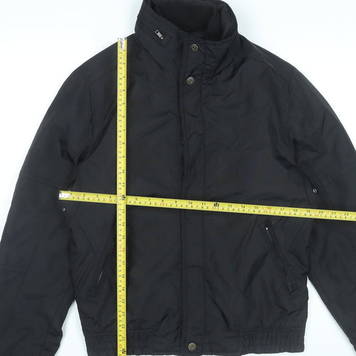 Zara Man Black Bomber Jacket Men's M Regular Fit Polyester