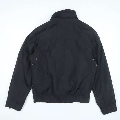 Zara Man Black Bomber Jacket Men's M Regular Fit Polyester