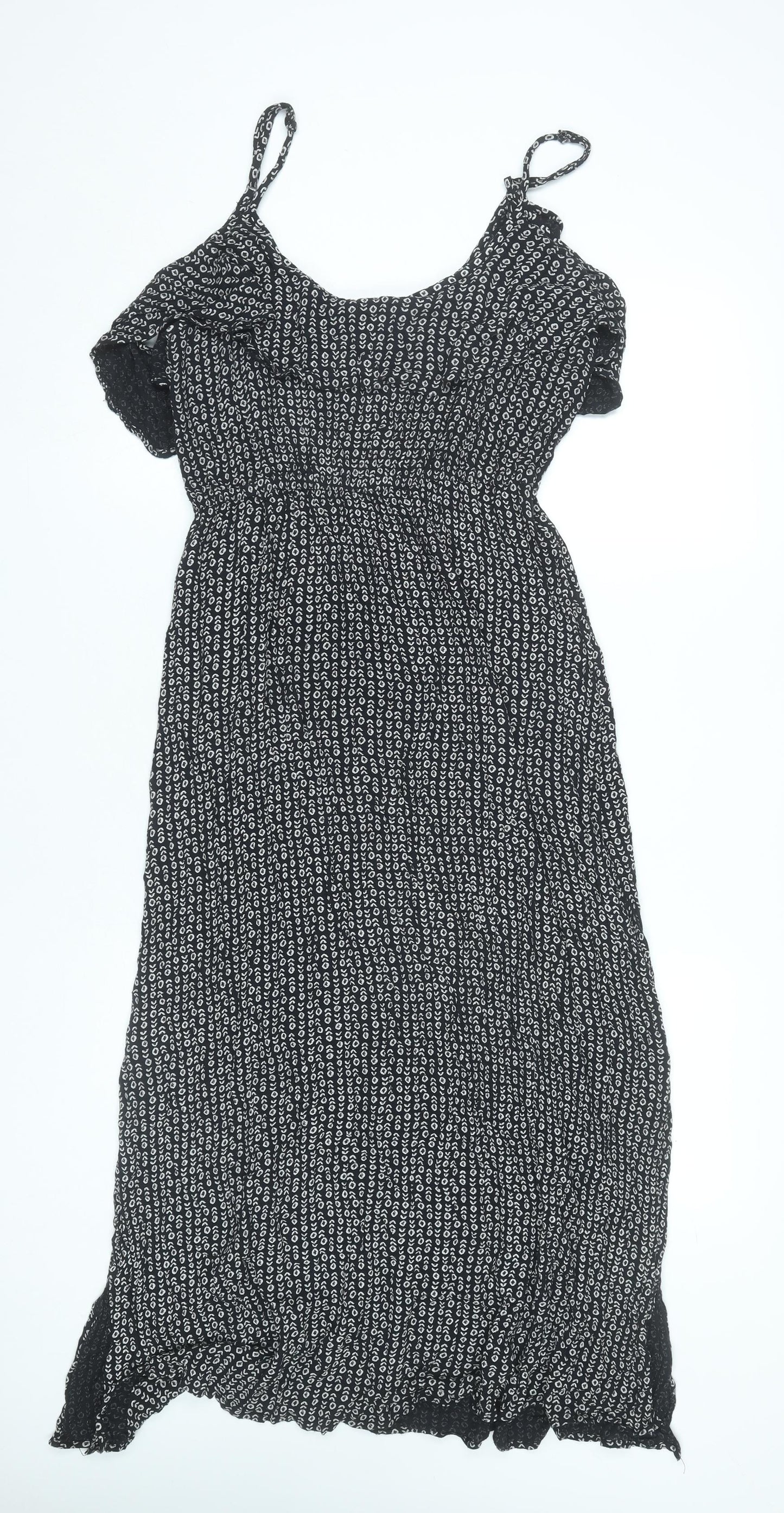 Marks and Spencer Womens Black Size 14 Midi Slip Dress