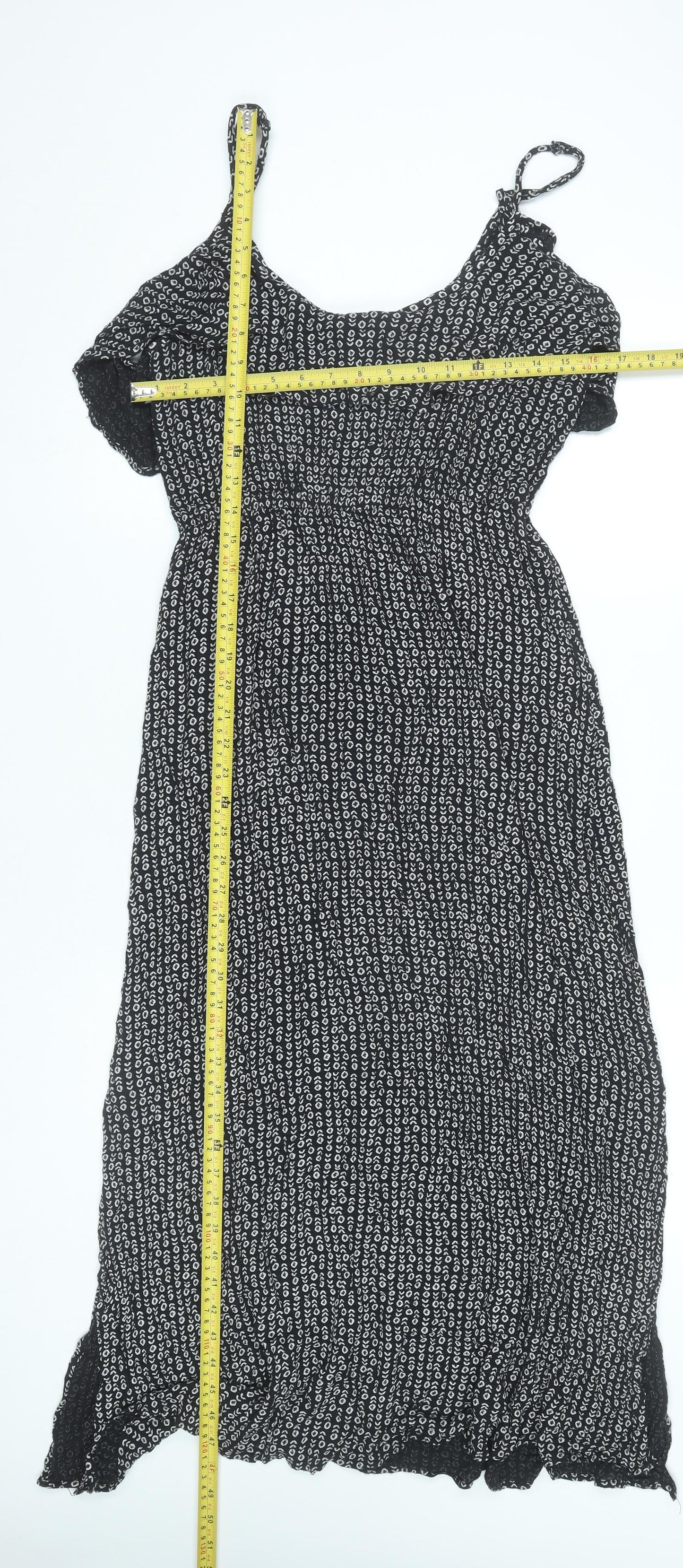 Marks and Spencer Womens Black Size 14 Midi Slip Dress