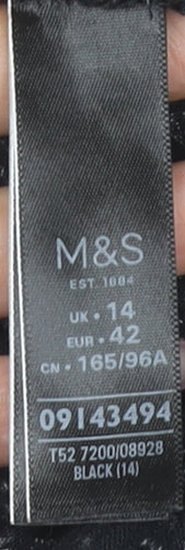 Marks and Spencer Womens Black Size 14 Midi Slip Dress
