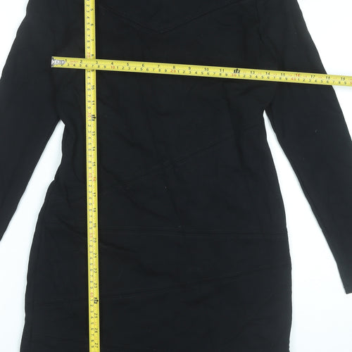 Esprit Women's Black Bodycon Dress M Long Sleeve Knee Length