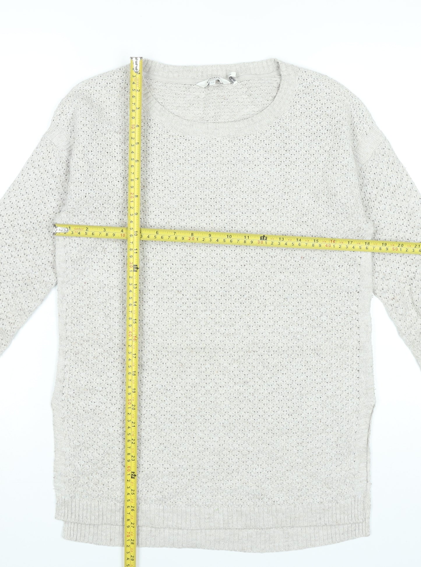 FatFace Women’s Beige Tunic Jumper Size 12 Long Sleeve Knit