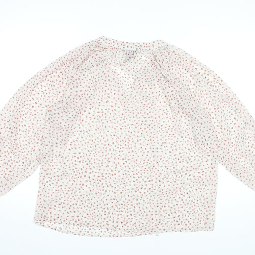 New Look Women’s Pink Polka Dot Long Sleeve Chiffon Blouse UK 12