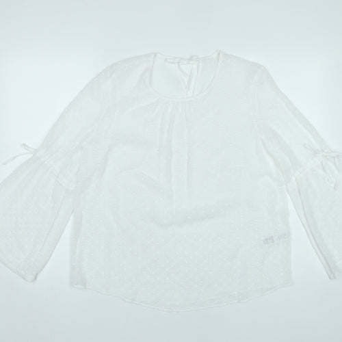Marks and Spencer Women’s White Size 12 Chiffon Tunic Blouse