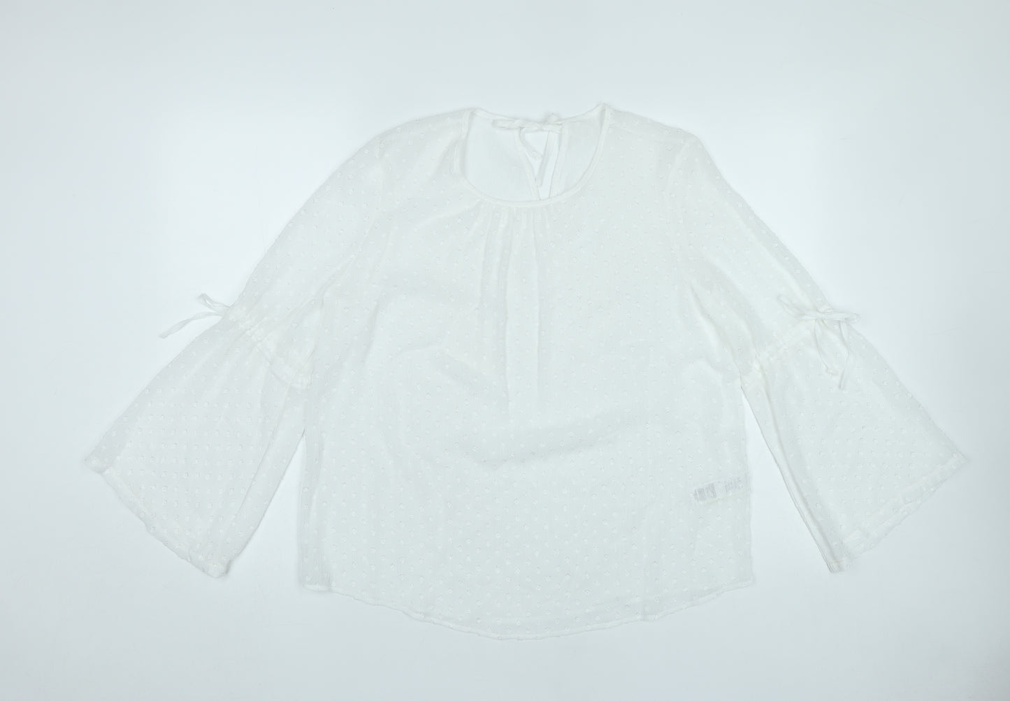 Marks and Spencer Women’s White Size 12 Chiffon Tunic Blouse