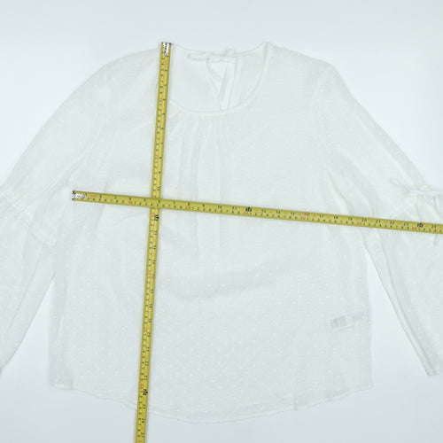 Marks and Spencer Women’s White Size 12 Chiffon Tunic Blouse