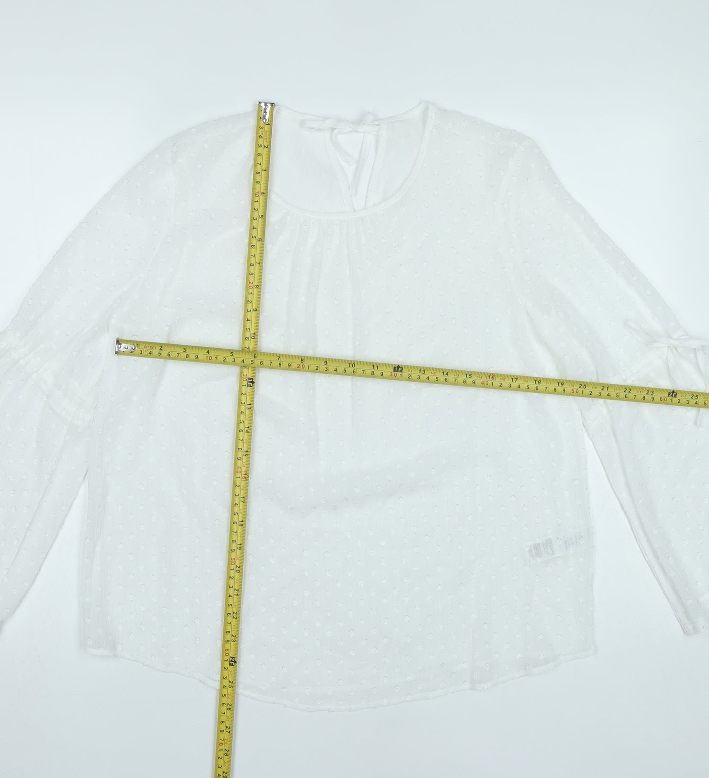 Marks and Spencer Women’s White Size 12 Chiffon Tunic Blouse