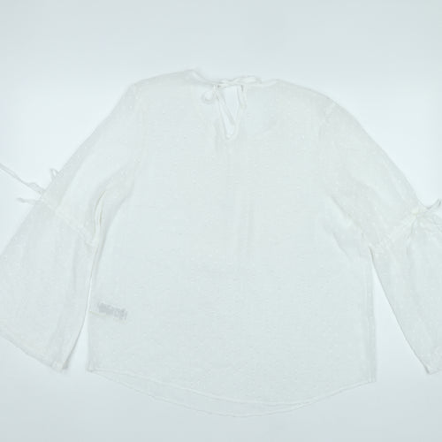 Marks and Spencer Women’s White Size 12 Chiffon Tunic Blouse