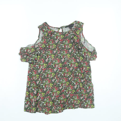 Dorothy Perkins Women’s Multicoloured Floral Cold Shoulder Blouse UK 10
