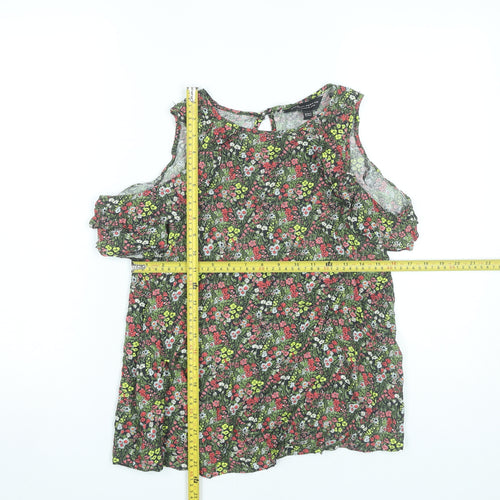 Dorothy Perkins Women’s Multicoloured Floral Cold Shoulder Blouse UK 10