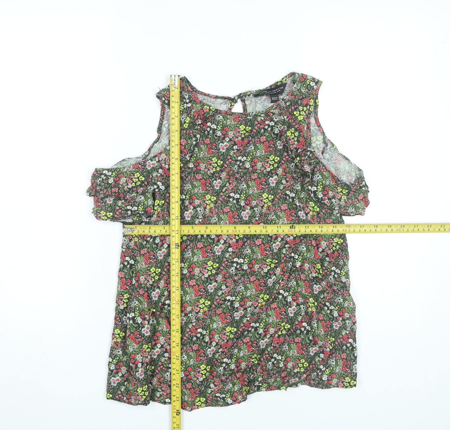Dorothy Perkins Women’s Multicoloured Floral Cold Shoulder Blouse UK 10