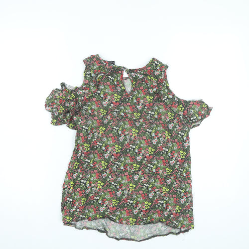 Dorothy Perkins Women’s Multicoloured Floral Cold Shoulder Blouse UK 10