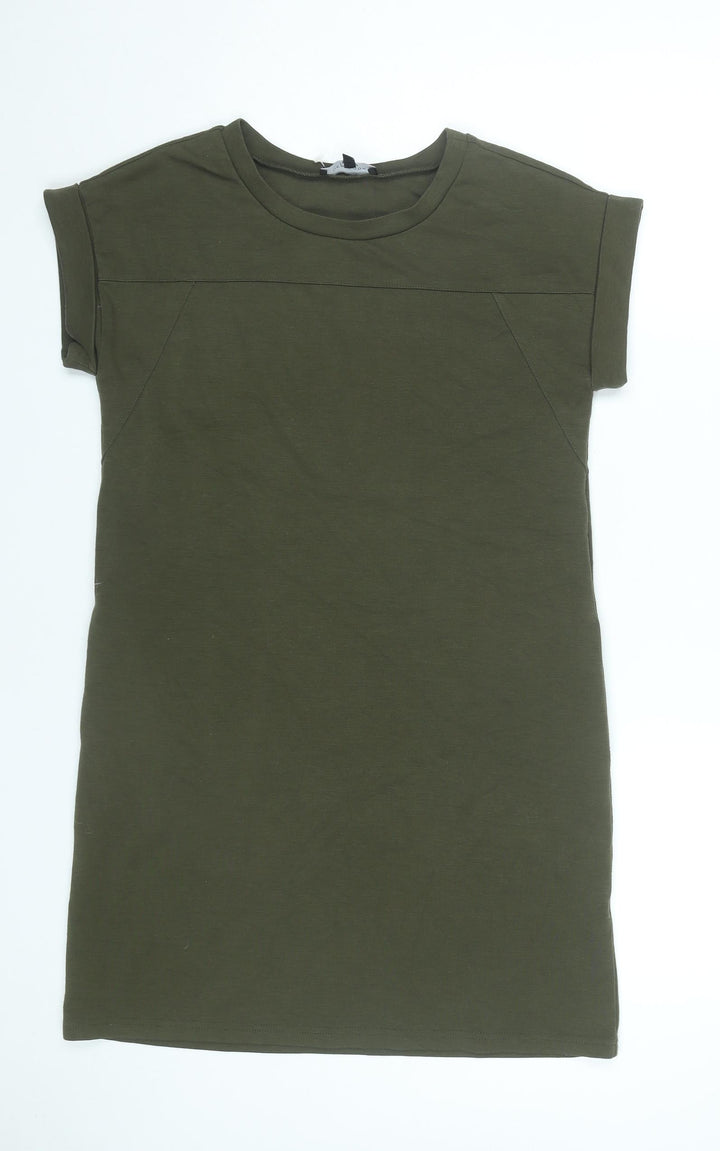 New Look Women’s Green Size 10 T-Shirt Dress Short Sleeve Casual
