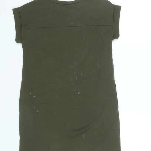 New Look Women’s Green Size 10 T-Shirt Dress Short Sleeve Casual