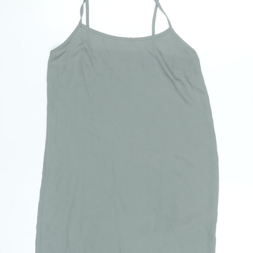 Topshop Women’s Grey Petite Size 8 Slip Dress Sleeveless Scoop Neck