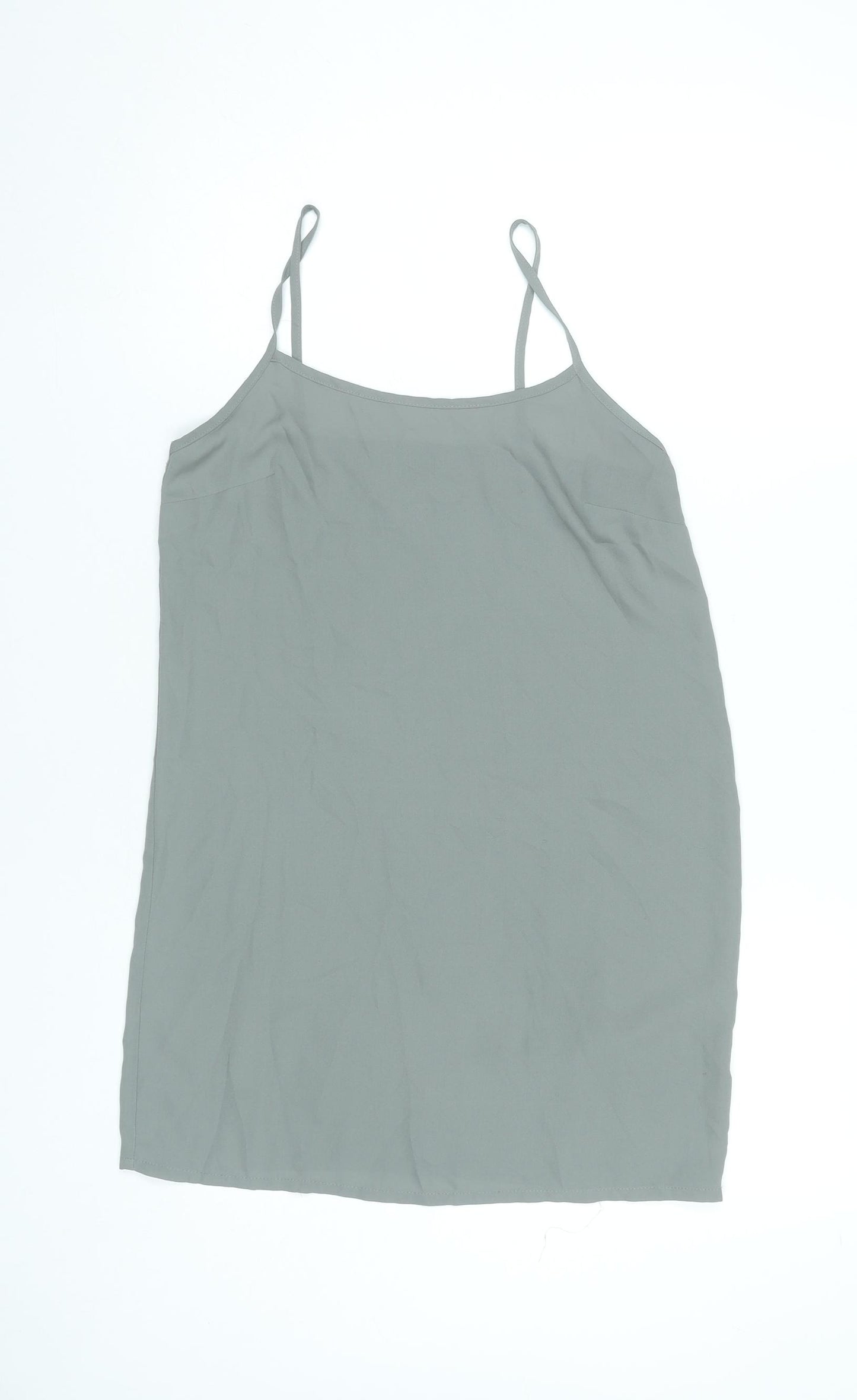 Topshop Women’s Grey Petite Size 8 Slip Dress Sleeveless Scoop Neck