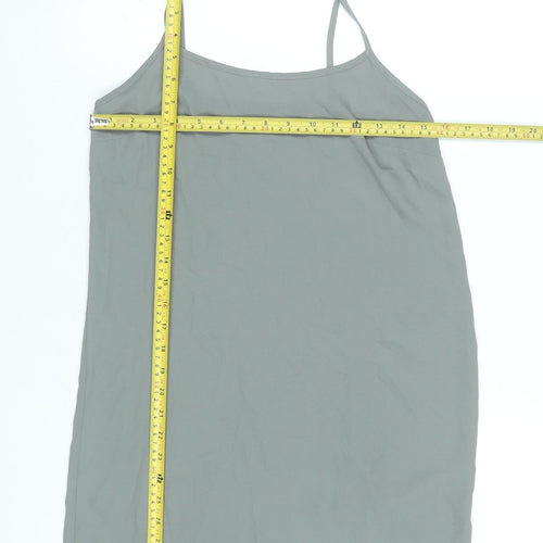 Topshop Women’s Grey Petite Size 8 Slip Dress Sleeveless Scoop Neck
