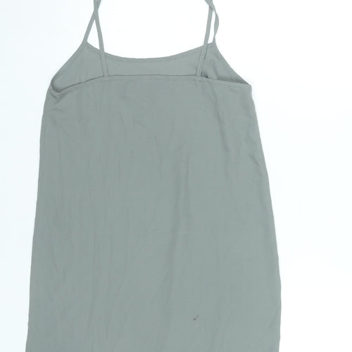 Topshop Women’s Grey Petite Size 8 Slip Dress Sleeveless Scoop Neck