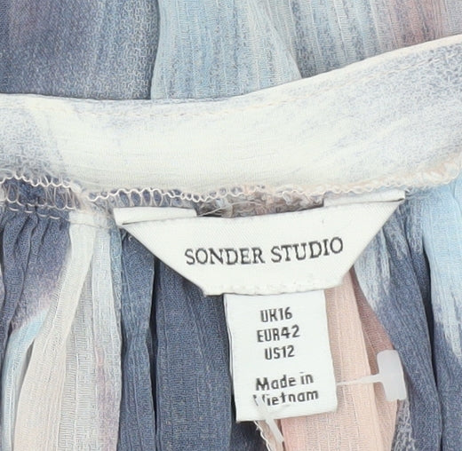 Sonder Studio Women’s Multicoloured Size 16 Chiffon Tunic Blouse