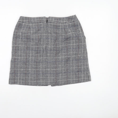 Marks and Spencer Womens Grey Check Tweed Skirt Size 10 Workwear
