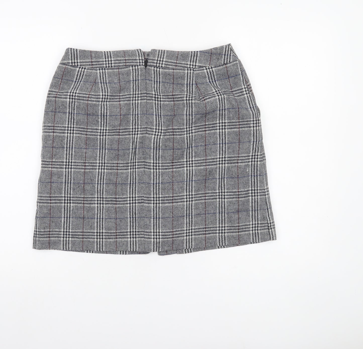 Marks and Spencer Womens Grey Check Tweed Skirt Size 10 Workwear