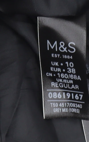 Marks and Spencer Womens Grey Check Tweed Skirt Size 10 Workwear