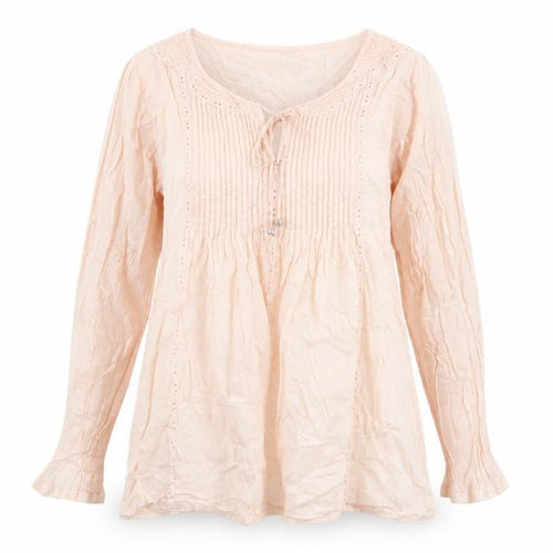 Laura Ashley Women’s Beige Cotton Tunic Blouse Size 14