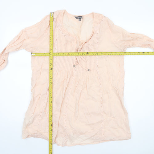 Laura Ashley Women’s Beige Cotton Tunic Blouse Size 14