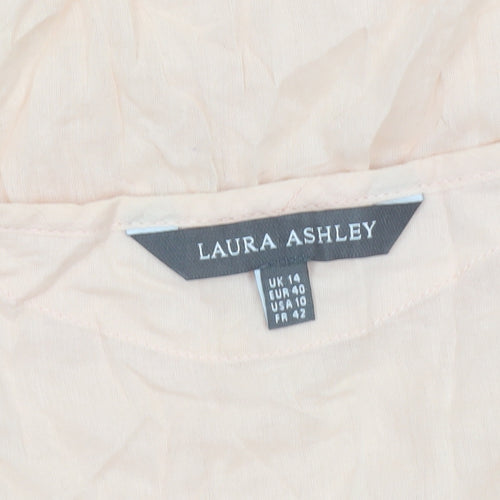 Laura Ashley Women’s Beige Cotton Tunic Blouse Size 14