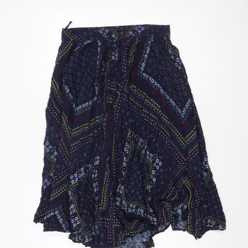 Marks and Spencer Womens Navy Multicoloured Size 10 Peasant Skirt
