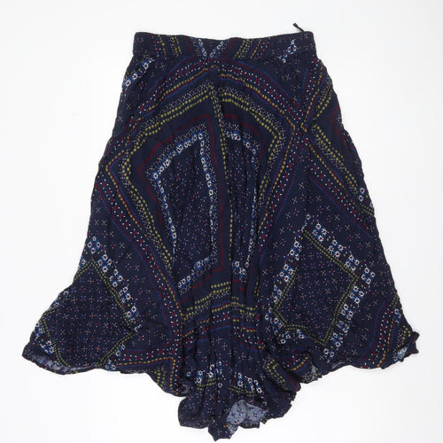 Marks and Spencer Womens Navy Multicoloured Size 10 Peasant Skirt