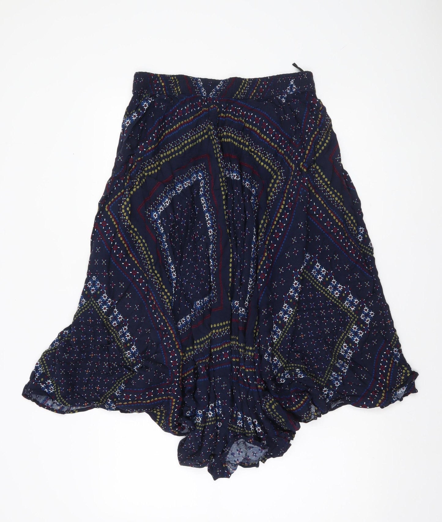 Marks and Spencer Womens Navy Multicoloured Size 10 Peasant Skirt