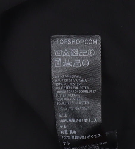 Topshop Women’s Black Floral Embroidered Short Dress Size 8