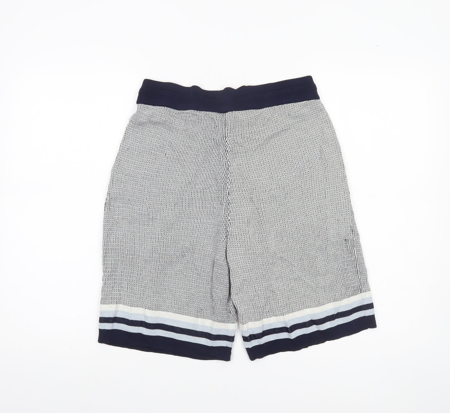 Moss Women Blue Knit Sweat Shorts Size M Casual Drawstring Summer