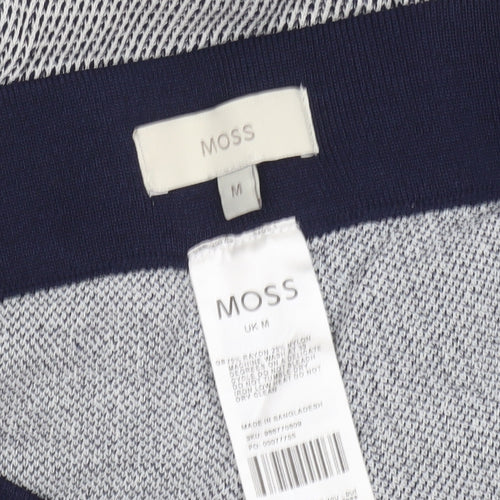 Moss Women Blue Knit Sweat Shorts Size M Casual Drawstring Summer