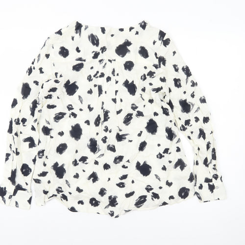 Marks and Spencer Womens Black White Animal Print Blouse Size 10