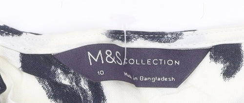 Marks and Spencer Womens Black White Animal Print Blouse Size 10