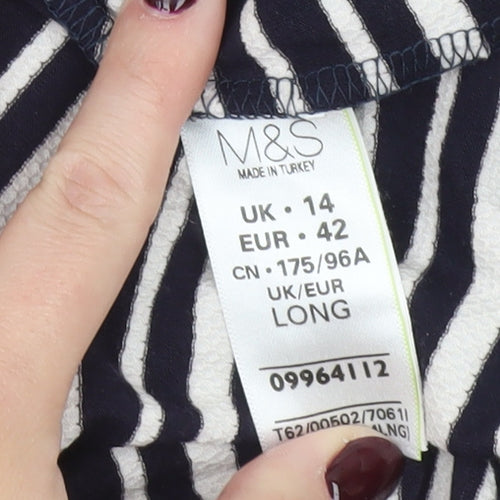 Marks and Spencer Womens Black White Striped Shift Dress Size 14