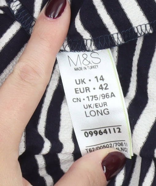 Marks and Spencer Womens Black White Striped Shift Dress Size 14