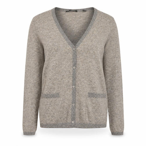 Esprit Women Grey Cardigan S V-Neck Wool Cashmere Blend