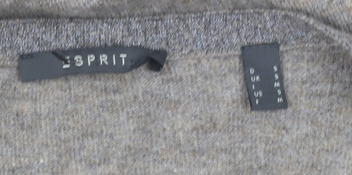 Esprit Women Grey Cardigan S V-Neck Wool Cashmere Blend