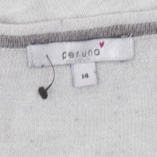 Marks and Spencer Women’s Grey Sequin Scoop Neck Jumper Size 14