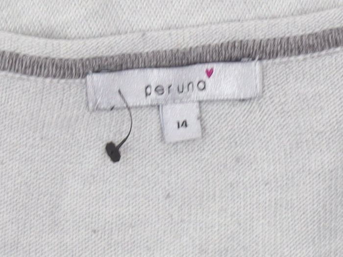 Marks and Spencer Women’s Grey Sequin Scoop Neck Jumper Size 14