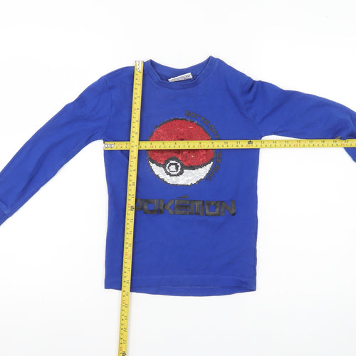 Next Boys Blue Pokémon Sequin Long Sleeve T-Shirt 5 Years