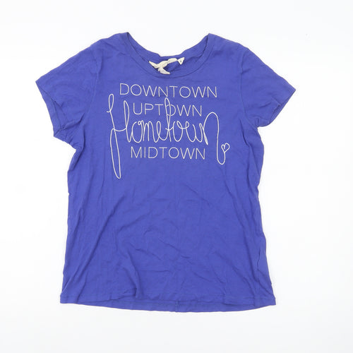 L.O.G.G. Womens Blue Cotton Graphic T-Shirt Size 8