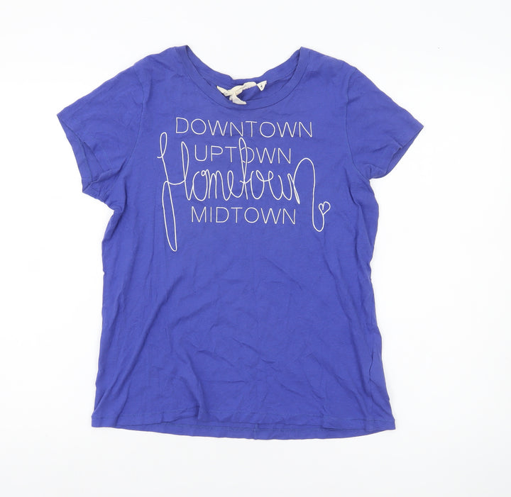 L.O.G.G. Womens Blue Cotton Graphic T-Shirt Size 8