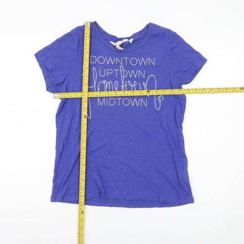L.O.G.G. Womens Blue Cotton Graphic T-Shirt Size 8
