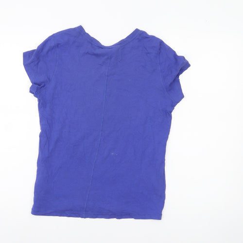 L.O.G.G. Womens Blue Cotton Graphic T-Shirt Size 8