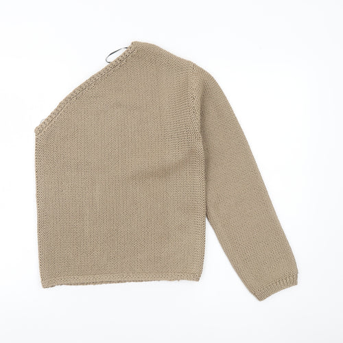 Marks and Spencer Women’s Beige XS V-Neck Chunky Knit Pullover Jumper